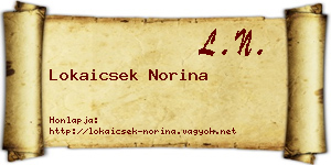 Lokaicsek Norina névjegykártya