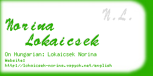 norina lokaicsek business card